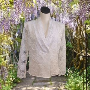 Vintage 90s White Lace Blazer
